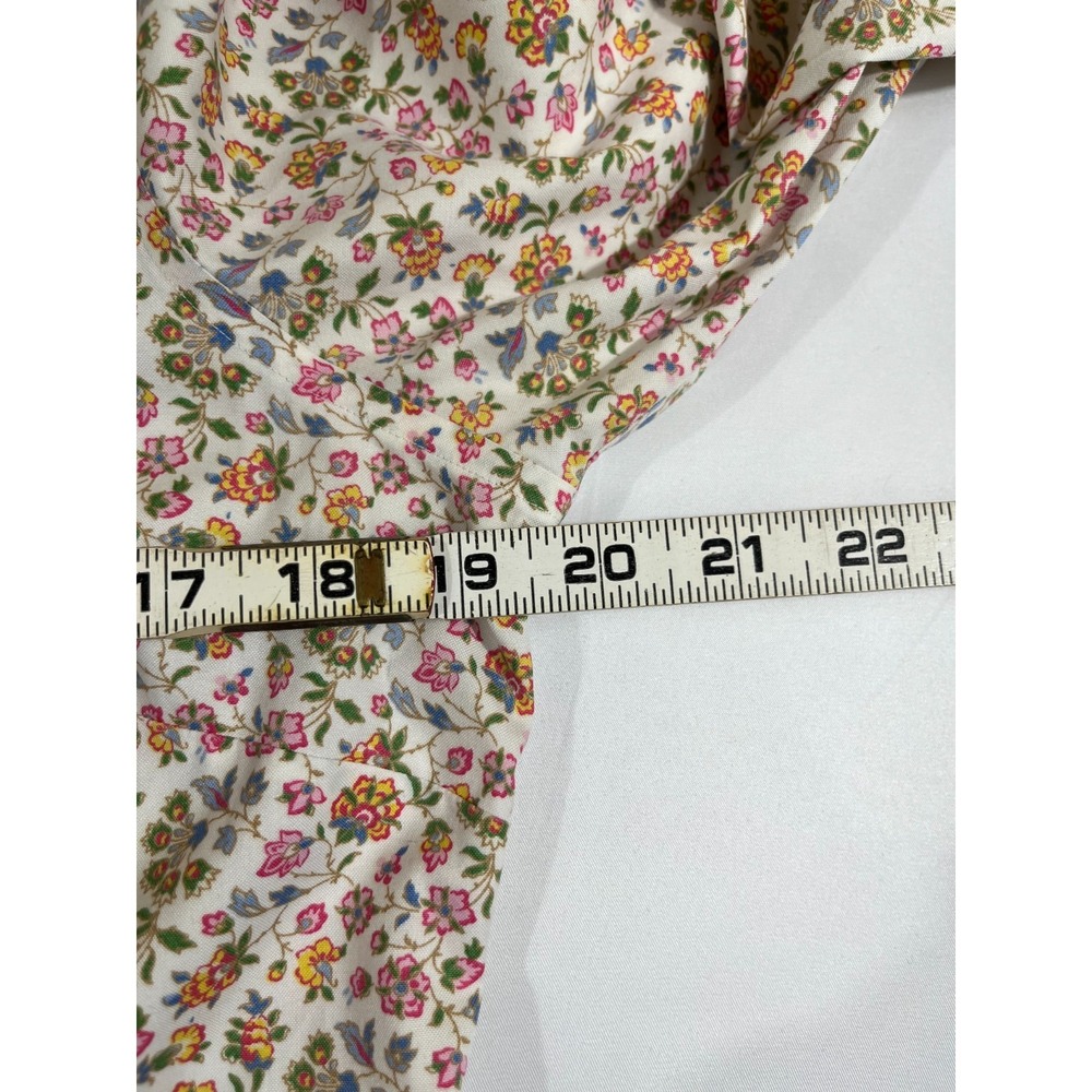 Lands' End Women's 10P Petite Non Iron Pinpoint Oxford Shirt Floral Long Sleeve - Picture 11 of 13